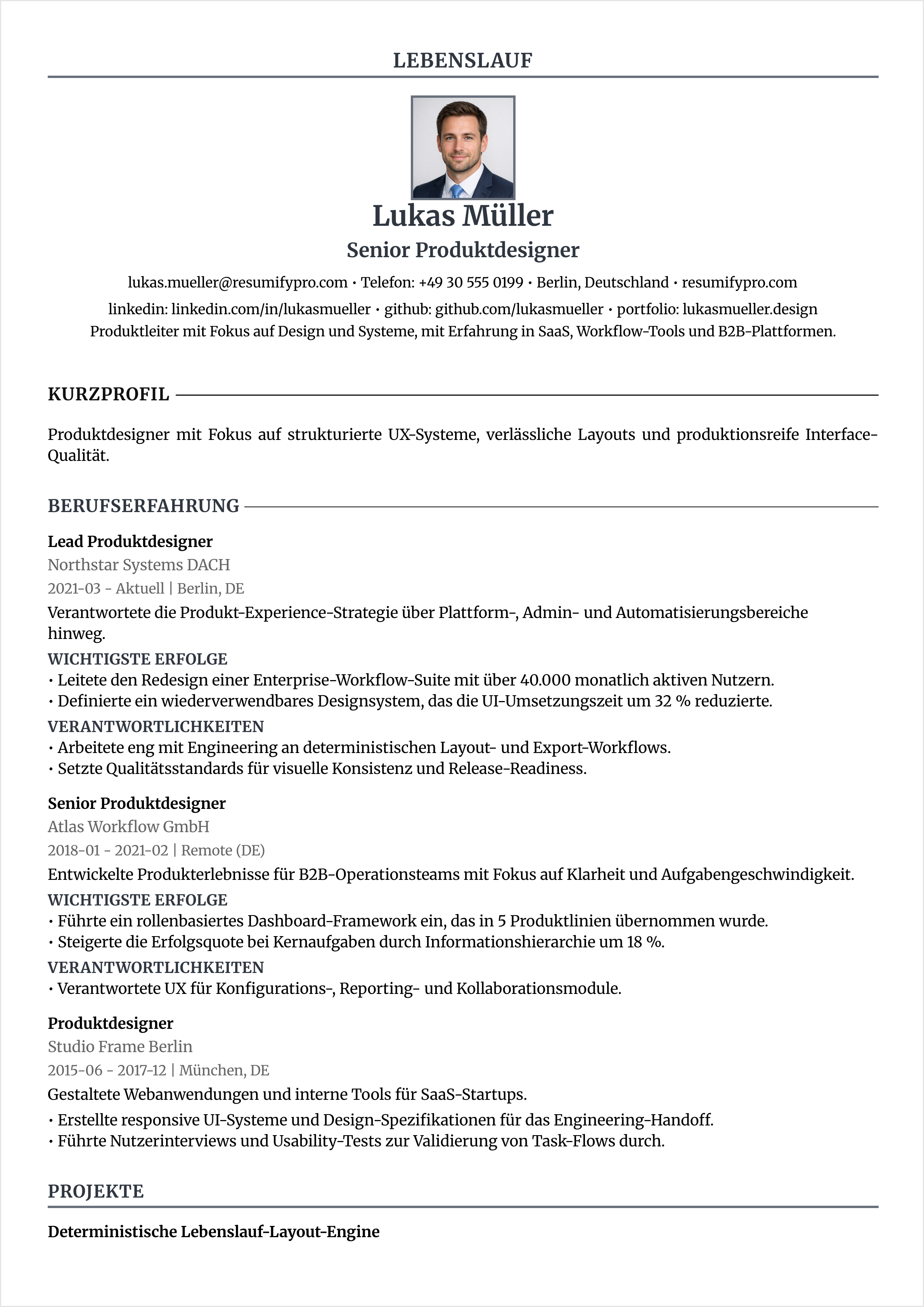 Klassisch Einspaltig - Vorschau