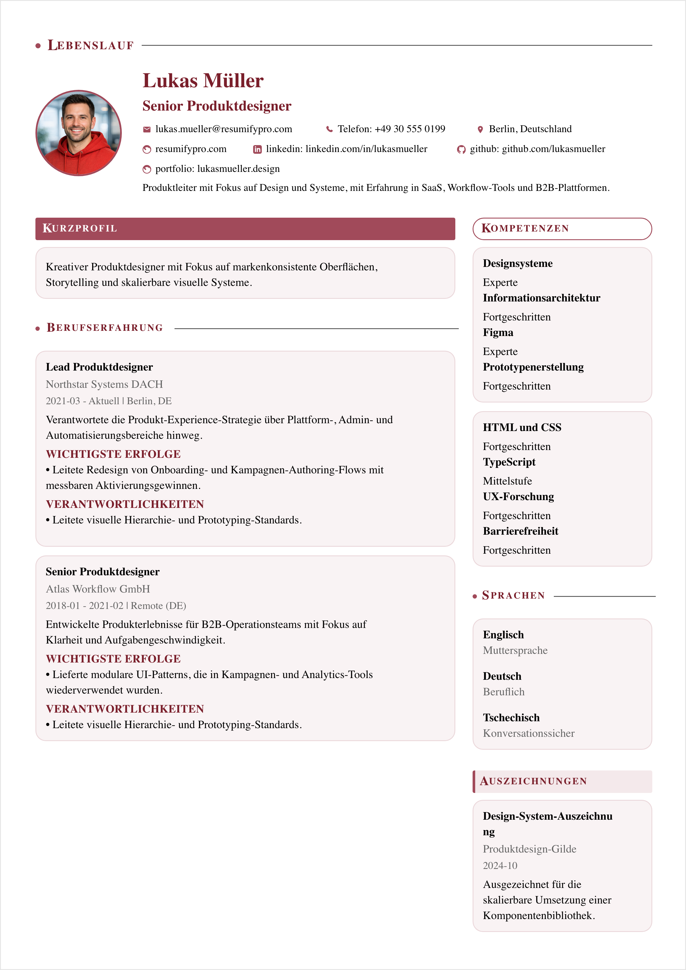 Kreativ Zweispaltig - Vorschau