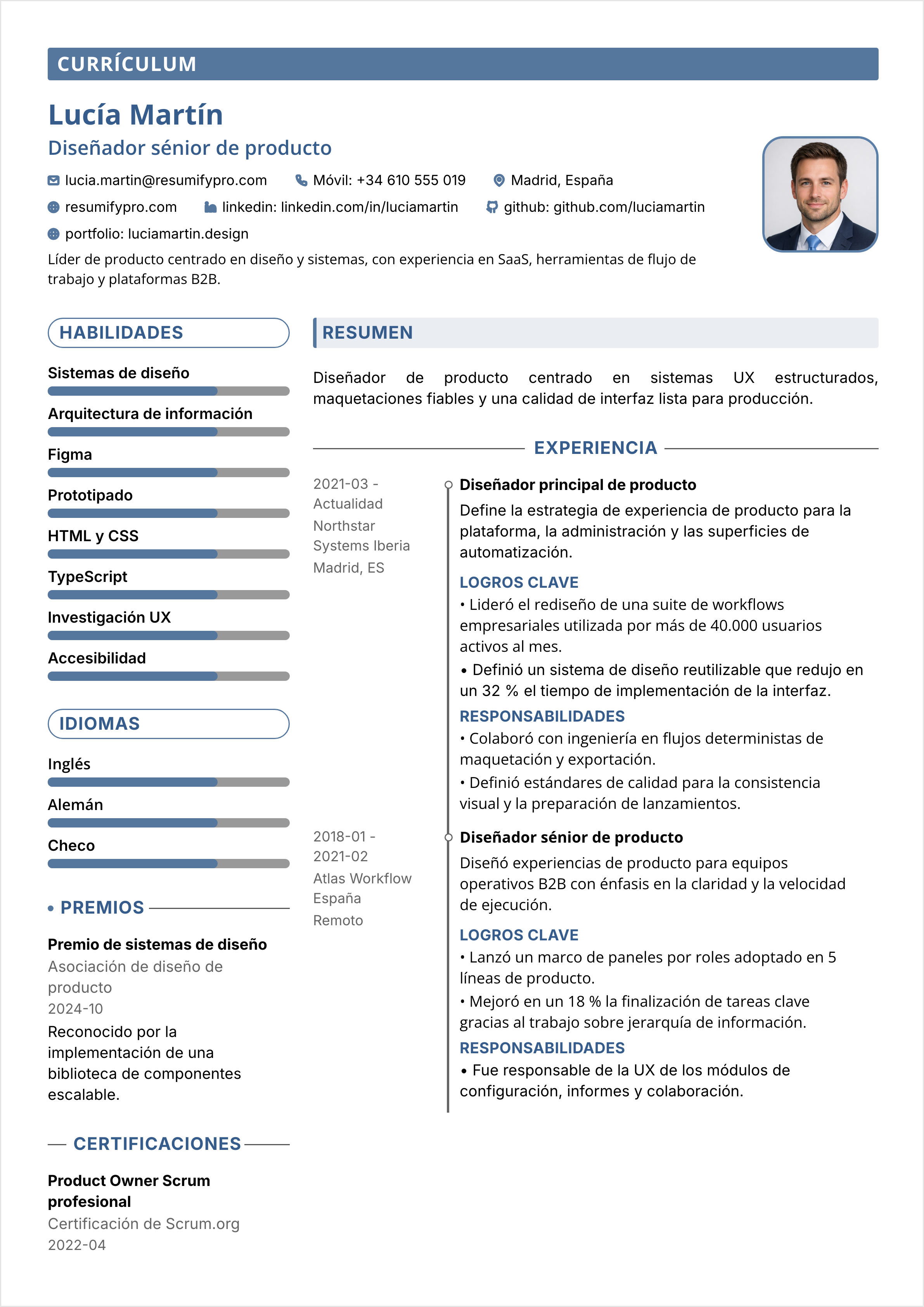 Moderno Dos columnas - Vista previa