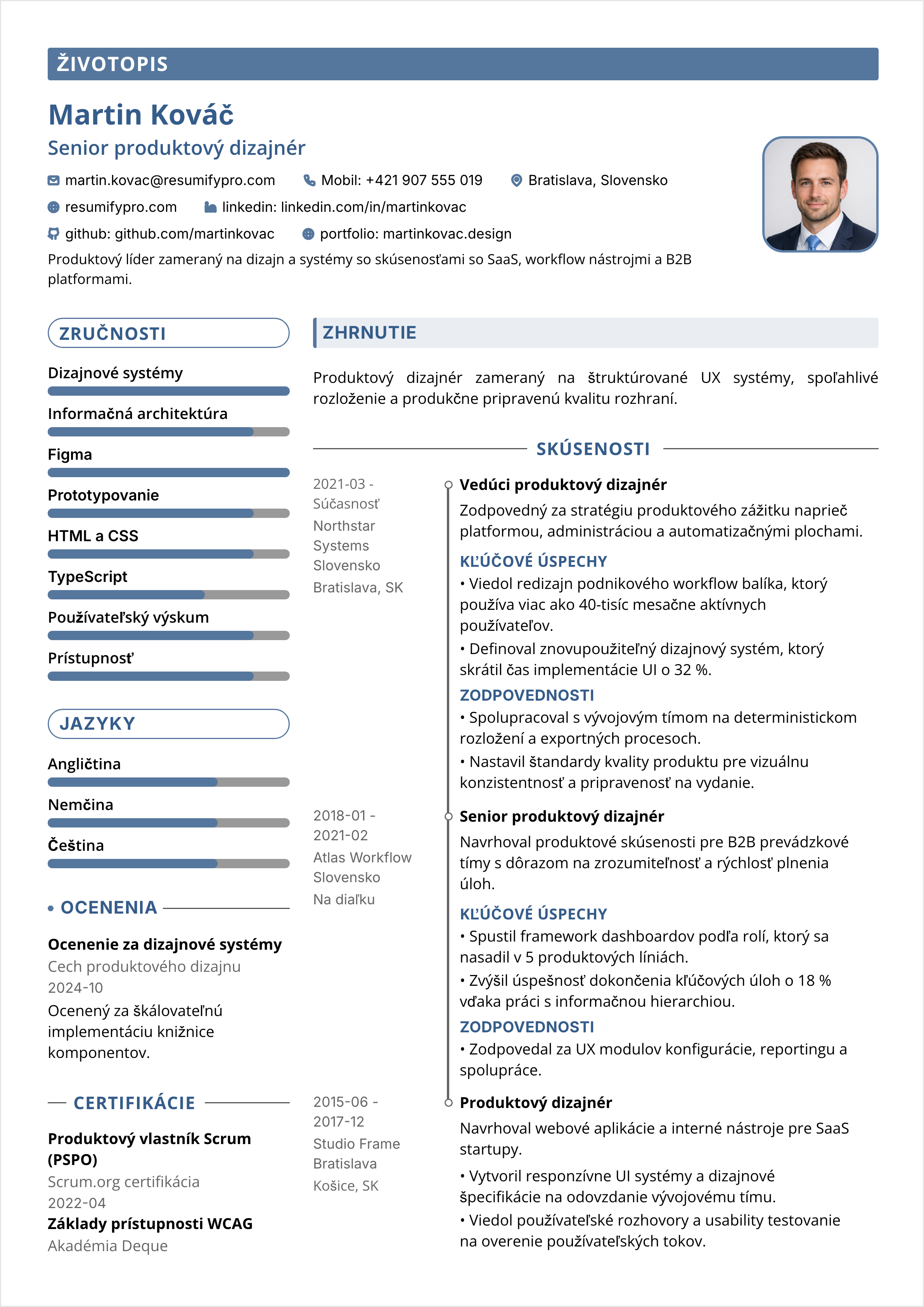 Moderný Dvojstĺpcový - Ukážka